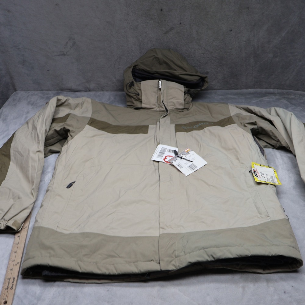 Salomon Jacket Mens XXL Beige ClimaPRO Ski Snow Waterproof Pit Zip Insulated